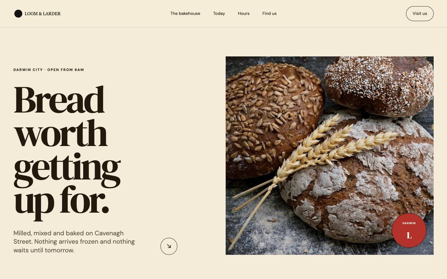 Loom & Larder — a bakery website generated by SitesGen