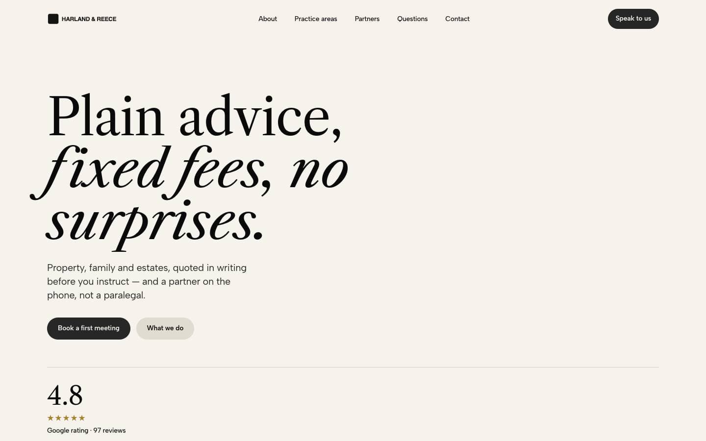 Harland & Reece — a solicitors website generated by SitesGen